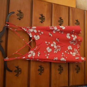 Sienna Sky red and white tank top